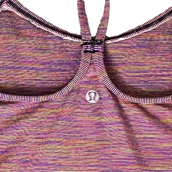 Lululemon Power Y Tank Top in Burgundy Stripes Size Small - Picture 3 of 4